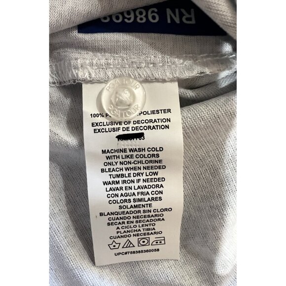 PGA Tour Golf Polo Men's Pro Series Athletic Fit Blue Gray White ~ Small - Picture 4 of 6